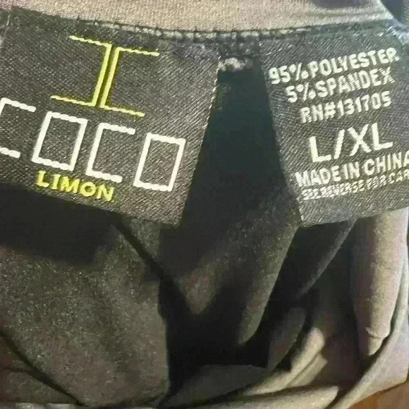 🟣Coco Limon Gray Black Yoga Pants L/XL - Picture 5 of 5